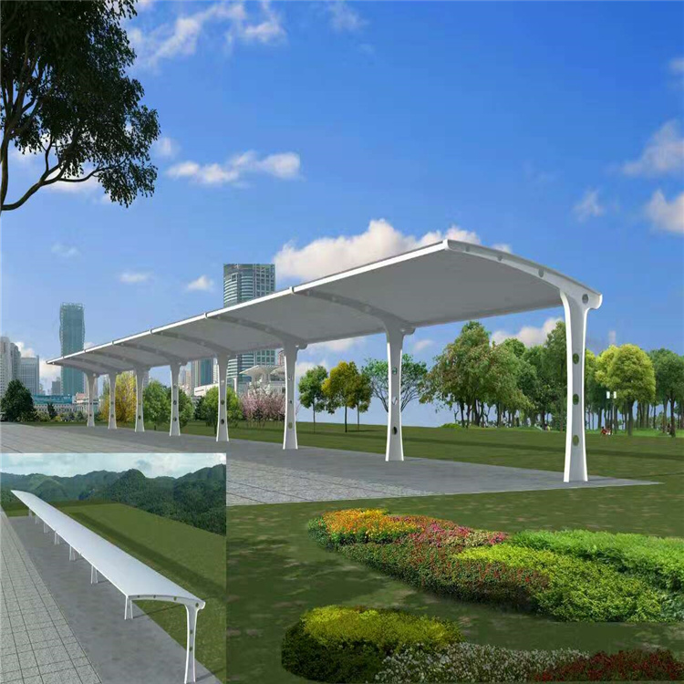 恒偉公園景觀棚 鋼膜結(jié)構(gòu)停車棚一站式解決方案，讓停車更智能、更美觀